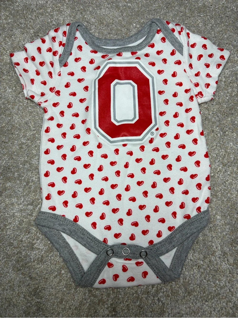 Ohio State Themed Baby Bodysuit Set - Red, Pink, White